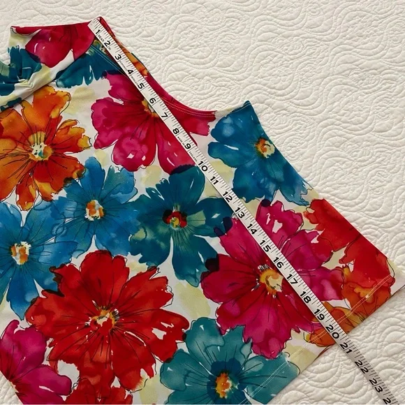 Rafaella Petites Top Floral Sleeveless Size M - Picture 11 of 13